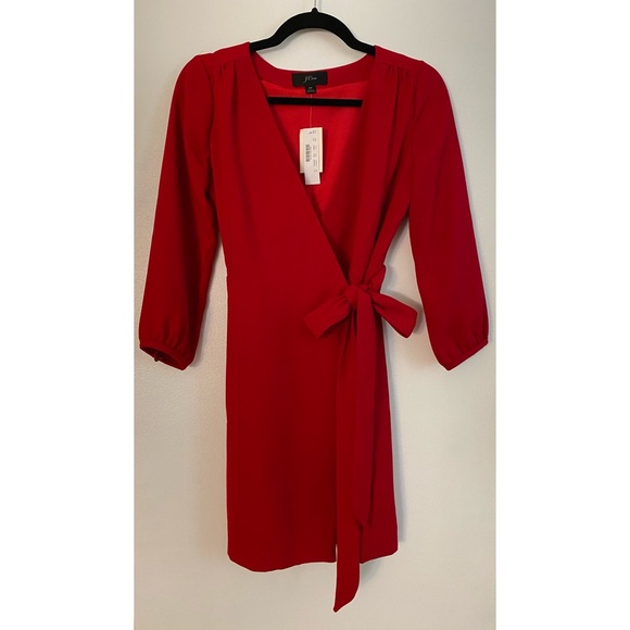 J. Crew Dresses & Skirts - J Crew Red Wrap Dress ❤️ Valentine’s Day Dress